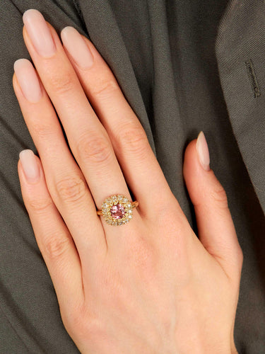 Bague 54 Bague Ancienne Or Jaune Tourmaline Rose 58 Facettes