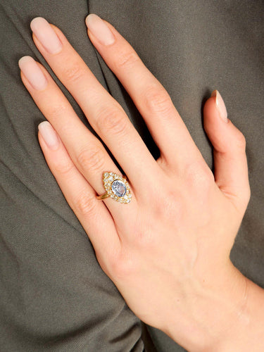 Bague Bague marquise saphir diamants. 58 Facettes