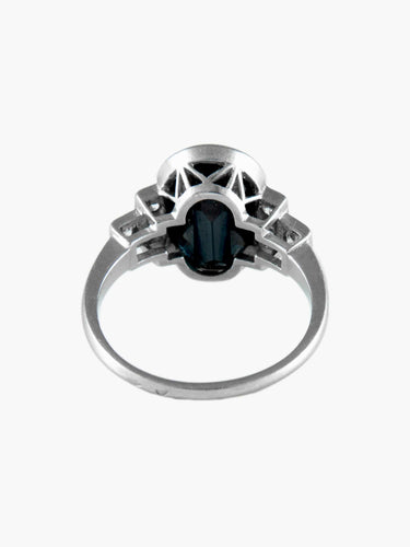 Bague 52.5 Bague Art Déco Platine Saphir Diamants 58 Facettes