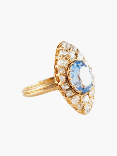 Bague Bague marquise saphir diamants. 58 Facettes