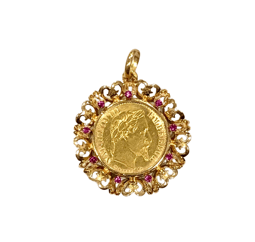 Pendentif Ravissant pendentif or jaune pièce Napoléon III 10 francs 58 Facettes