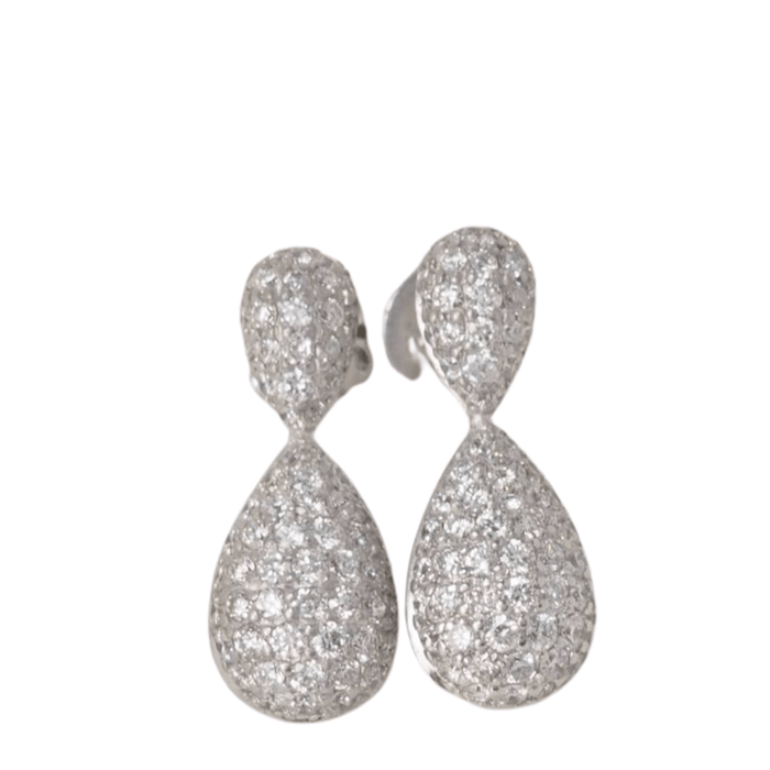 Boucles d'oreilles Pendants d'oreilles en or blanc et diamants 58 Facettes 32102