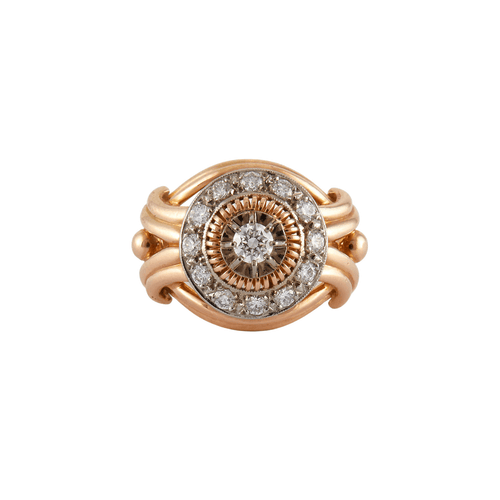 Bague 49 Bague 2 ors Diamants motif godronné tressé 58 Facettes JB22