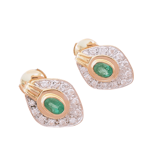 Boucles d'oreilles Boucles d'oreilles losanges Emeraudes Diamants 58 Facettes AA 1485
