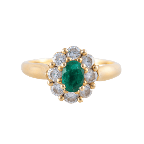 Bague 61 Bague Marguerite Emeraude Diamants 58 Facettes 82