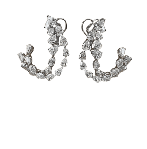 Boucles d'oreilles Boucles d’oreilles cocktail or blanc et diamants 58 Facettes N3341