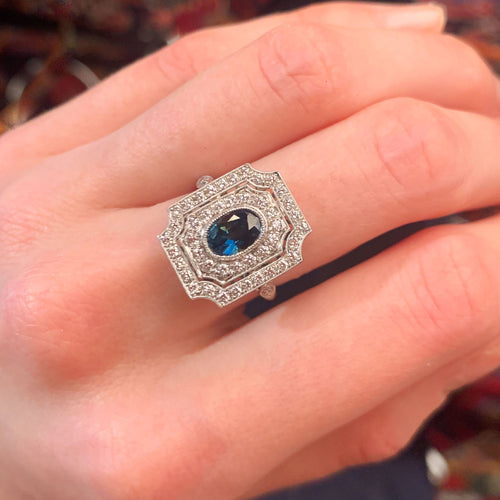 Bague 51 Bague Saphir et Diamants 58 Facettes