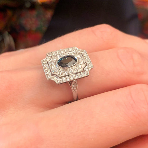 Bague 51 Bague Saphir et Diamants 58 Facettes