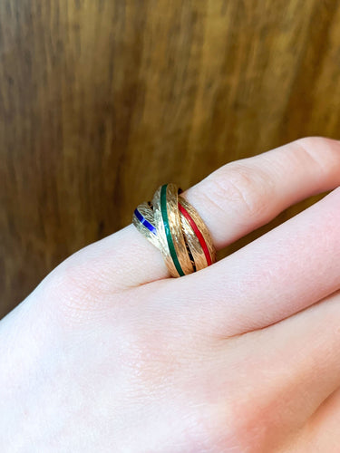 Bague Bague Hermès 3 anneaux émaillés 58 Facettes