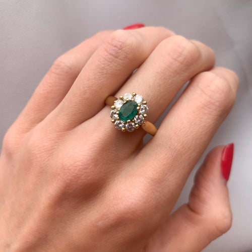 Bague 61 Bague Marguerite Emeraude Diamants 58 Facettes 82