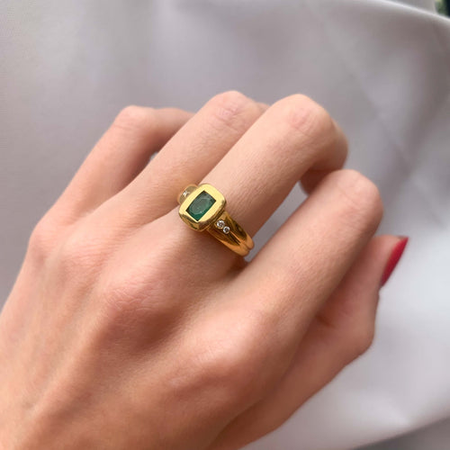 Bague 53 Bague Emeraude Diamants 58 Facettes JE122