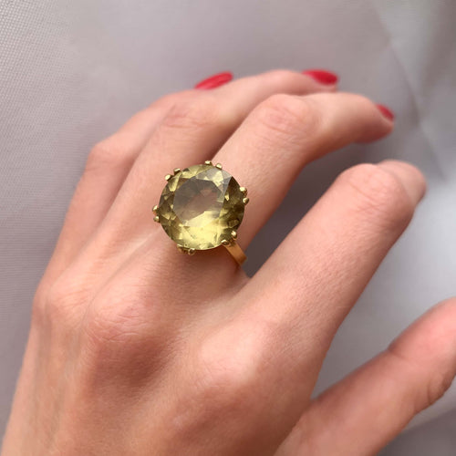 Bague 52 Bague Quartz jaune-brun 58 Facettes 85