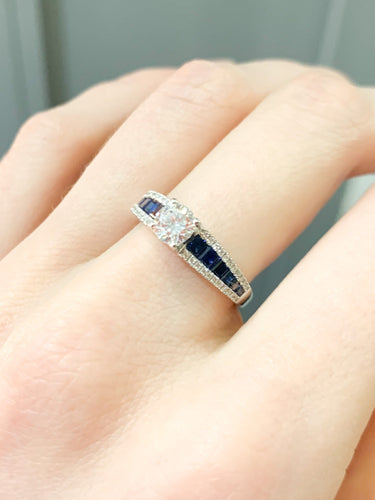 Bague Bague Jarretière Diamants et Saphirs 58 Facettes