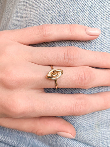 Bague 55 BAGUE "NŒUD" OR JAUNE 58 Facettes BG1625