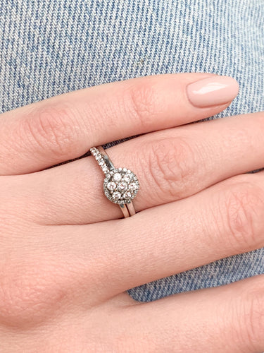 Bague 50 ALLIANCES "DUO" OR BLANC & DIAMANTS 58 Facettes BO/210020