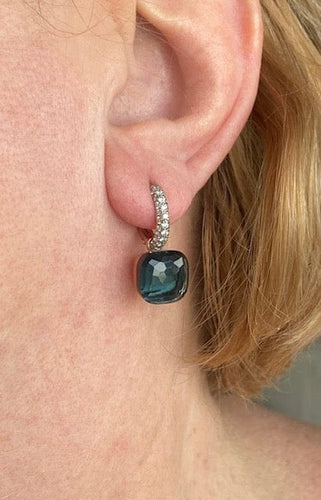 Boucles d'oreilles POMELLATO. Boucles d’oreilles topazes Blue London et diamants 58 Facettes