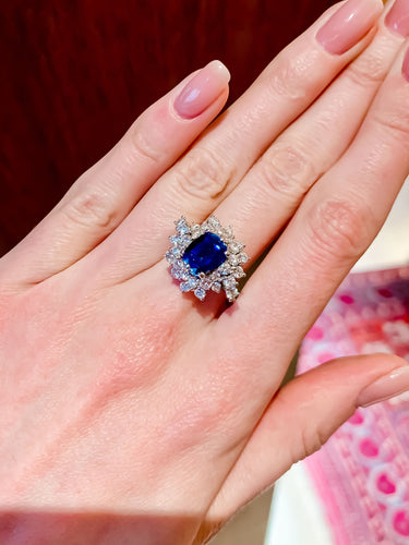 Bague 57 Bague Marguerite Saphir et Diamants 58 Facettes