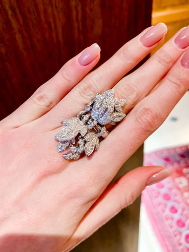 Bague 53 Bague Fleur Mobile 58 Facettes