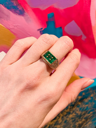 Bague 52 Bague signée Fred Emeraudes 58 Facettes