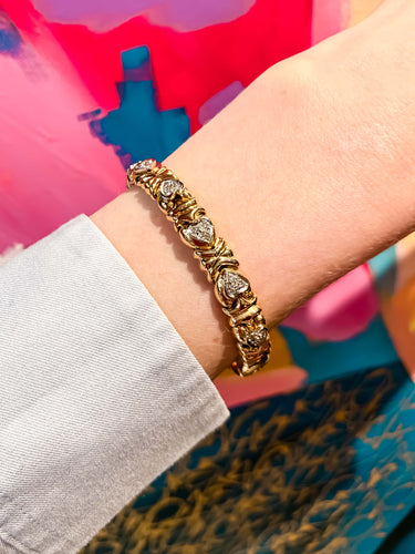 Bracelet Bracelet Coeurs Or Jaune Diamants 58 Facettes