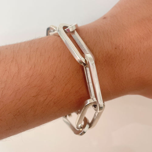 Bracelet Bracelet Dinh Van Argent Maillon XL 58 Facettes