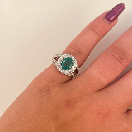 Bague Bague Jonc Emeraude Diamants 58 Facettes