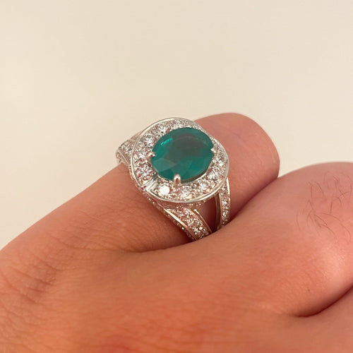 Bague Bague Jonc Emeraude Diamants 58 Facettes