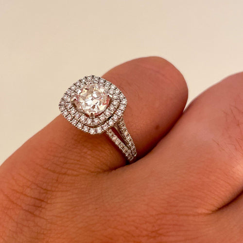 Bague 51 Bague Solitaire 1.22ct Blanc exceptionnel 58 Facettes 1