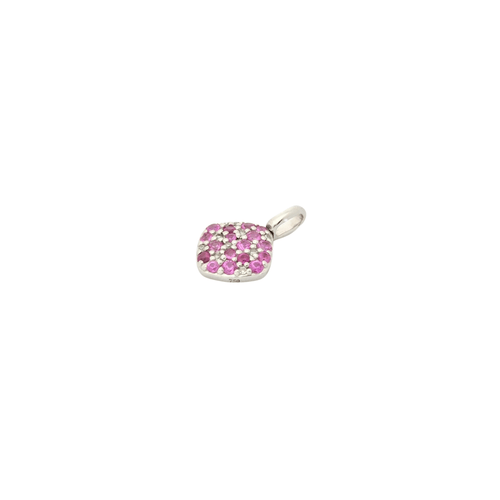 Pendentif Pendentif Or blanc Diamants Saphirs roses 58 Facettes 27966