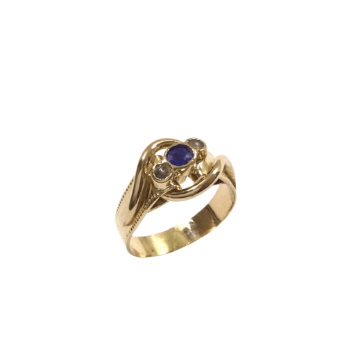 Bague 47.5 Bague Art Nouveau Or Rose Saphir Perles 58 Facettes