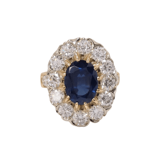 Bague 47.5 Bague Pompadour Or jaune Saphir Diamants 58 Facettes 32191