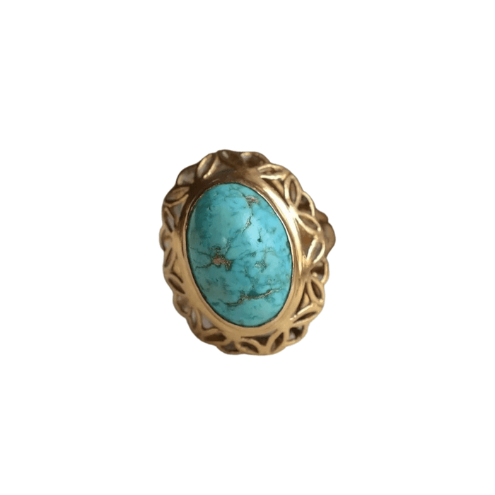 Bague Bague ajourée cabochon de Turquoise 58 Facettes Ref1566