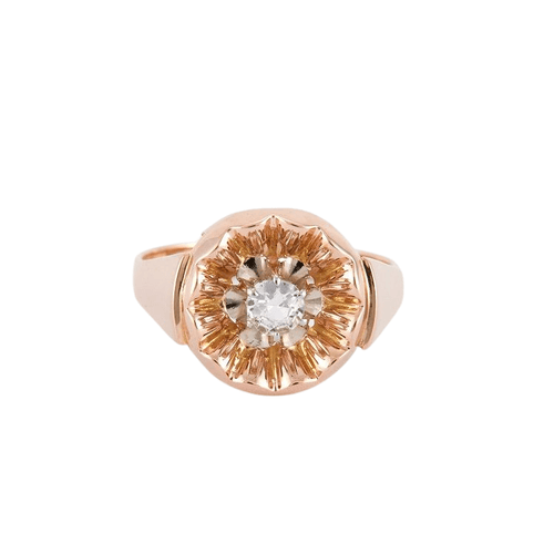 Bague Bague Fleur Or Jaune 58 Facettes