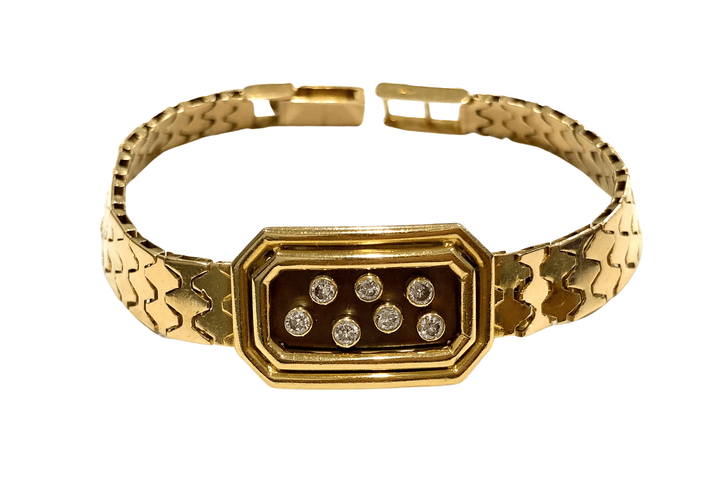 Bracelet Bracelet or jaune et diamants 58 Facettes