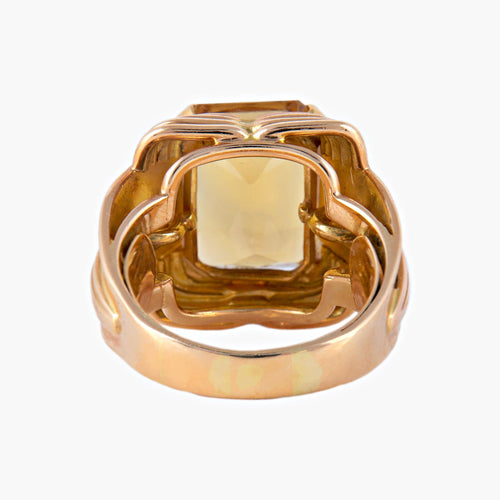 Bague 61 Bague Art Déco en or jaune et Citrine 58 Facettes P3L1
