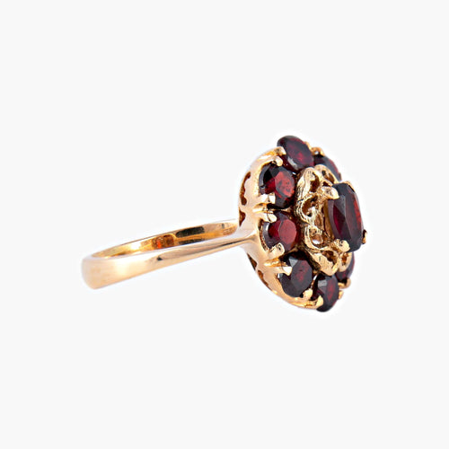 Bague 49.5 Bague Marguerite grenats 58 Facettes