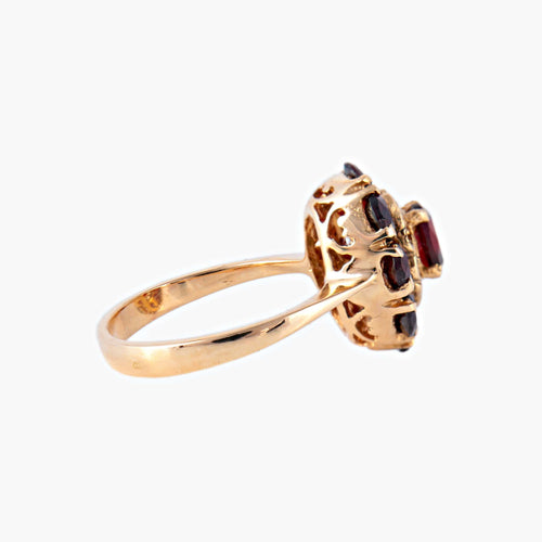 Bague 49.5 Bague Marguerite grenats 58 Facettes