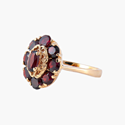 Bague 49.5 Bague Marguerite grenats 58 Facettes