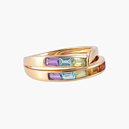 Bague 54 Bague Guy Laroche pierres de couleur 58 Facettes