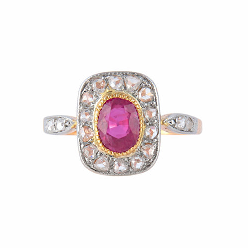Bague 59.5 Bague Marguerite diamants et rubis 58 Facettes P5L3