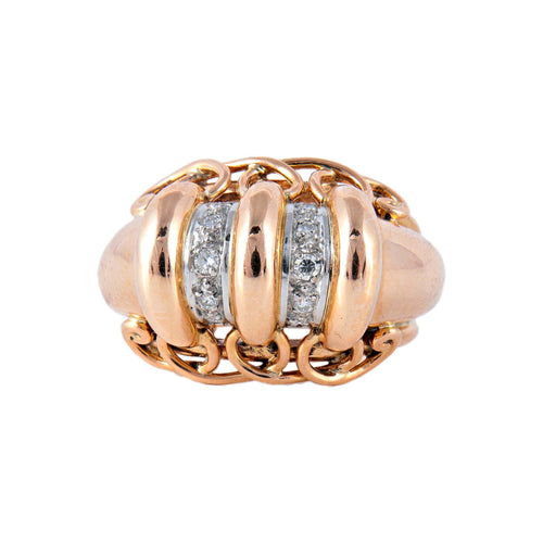 Bague 51.5 Bague or rose et diamants 58 Facettes P6L17