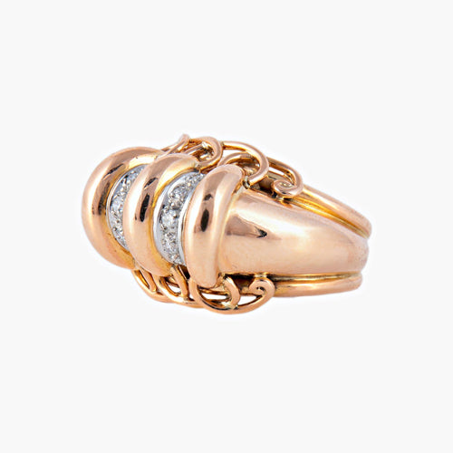 Bague 51.5 Bague or rose et diamants 58 Facettes P6L17