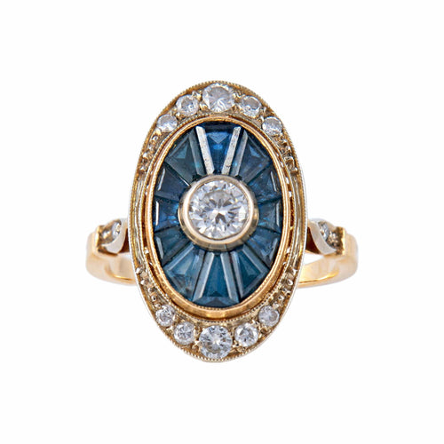 Bague 49.5 Bague années 1930 diamants et saphirs 58 Facettes P3L15