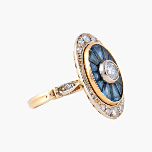 Bague 49.5 Bague années 1930 diamants et saphirs 58 Facettes P3L15