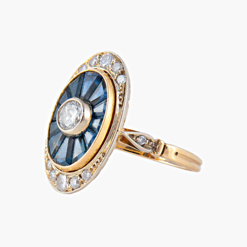 Bague 49.5 Bague années 1930 diamants et saphirs 58 Facettes P3L15