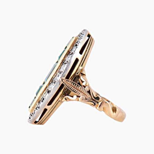 Bague 49 Bague Marquise émeraudes et diamants 58 Facettes P5L4