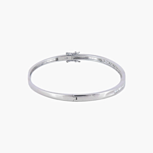 Bracelet Bracelet jonc en or blanc et diamants 58 Facettes