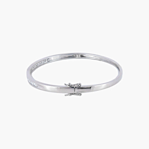 Bracelet Bracelet jonc en or blanc et diamants 58 Facettes