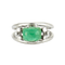 Bague 59 Bague Emeraude cabochon Diamants 58 Facettes ALGU07