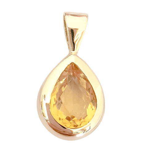 Pendentif Pendentif en or jaune, citrine en poire 58 Facettes AA 1554